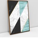 Ver imagem 1 de Quadro Decorativo em Canvas Geométrico Escandinavo Triângulos TaColado Moldura Flutuante 4,5cm Freij