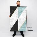 Ver imagem 2 de Quadro Decorativo em Canvas Geométrico Escandinavo Triângulos TaColado Moldura Flutuante 4,5cm Freij