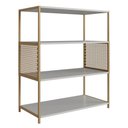 Ver imagem 1 de Estante Industrial Média Telada 77x38x94cm Arenas Dourado Mdp P1024 Placa e Ponto