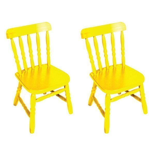 Kit 2 Cadeiras Infantil Country Amarela Ecomóveis
