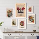 Ver imagem 1 de Composição 6 Quadros Psiquiatria Cerebro Coração:madeira Preta