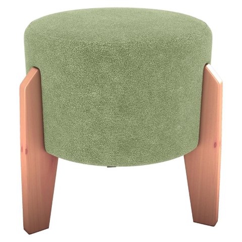 Puff Decorativo para Sala Luxo 44x44 Cm Boucle F494 Oliva Milani Store
