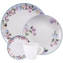 Ver imagem 1 de Aparelho de Jantar Aura Tramontina 24 Pçs Porcelana Decorada Floral Mesa Posta 6 Pessoas