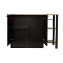 Ver imagem 5 de Bancada Ilha Gourmet Divisória para Cozinha 2 Portas Moldura Americana 2 Prateleiras Abertas com Mesa Retrátil Berlim