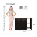 Ver imagem 3 de Bancada Ilha Gourmet Divisória para Cozinha 2 Portas Moldura Americana 2 Prateleiras Abertas com Mesa Retrátil Berlim
