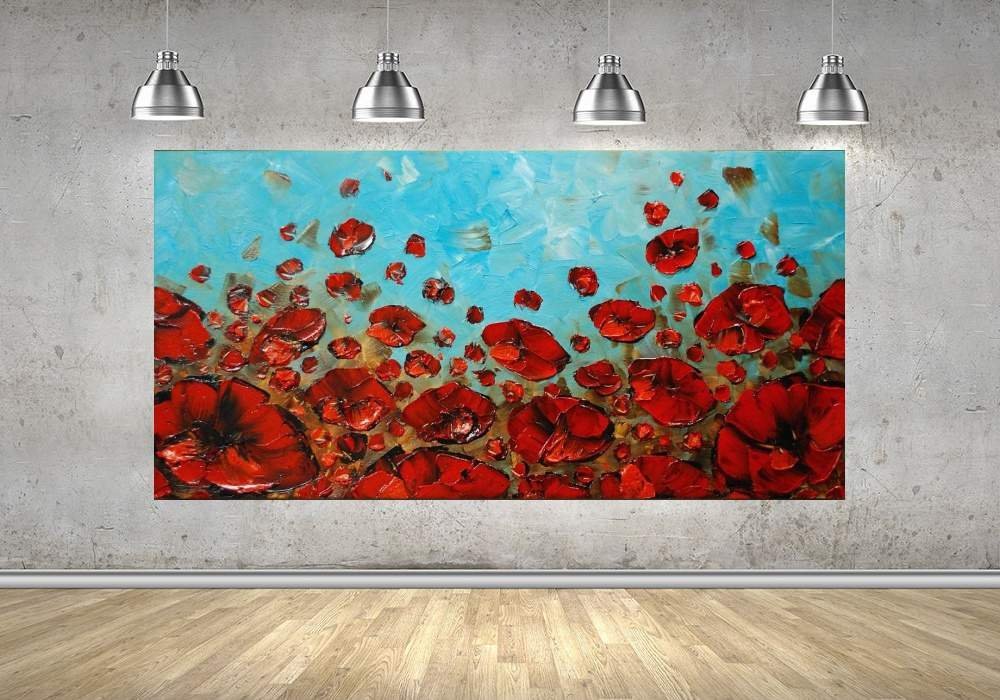 Quadro Pintura Tela Abstrato Moderno 2407: 60cm (A) x 110cm (L) - 4
