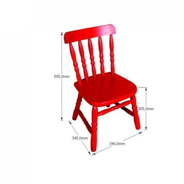 Kit Cadeira Country Infantil Vermelha - 2