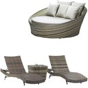 Ver imagem 1 de 2 Espreguiçadeiras Bona e Mesa Grécia com Chaise em Alumínio - Piscina, Jardim, Área - Capuccino