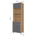 Ver imagem 3 de Paneleiro 3 Portas 1 Gaveta Torre Quente Nesher Condessa 70cm 100 MDF Carvalho-Titânio