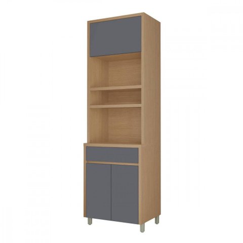 Paneleiro 3 Portas 1 Gaveta Torre Quente Nesher Condessa 70cm 100 MDF Carvalho-Titânio