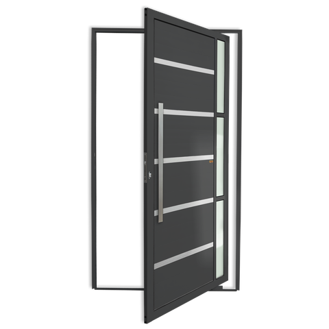 Porta Pivotante Alumínio Lambril Miraggio c/Puxador e.Cinza 120 Brimak
