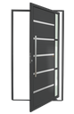 Ver imagem 1 de Porta Pivotante Alumínio Lambril Miraggio c/Puxador e.Cinza 120 Brimak
