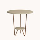 Ver imagem 2 de Mesa Lateral Redonda Industrial Italy Ferro Cobre e Tampo Off-white