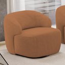Ver imagem 2 de Kit 02 Poltronas Decorativa Orgânica Giratória para Sala Living Barolo L06 Bouclê Terracota -