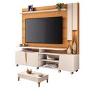 Ver imagem 1 de Estante Home Theater Virtus Cinamomo Off White com Mesa de Centro Liz Off White - Hb Móveis