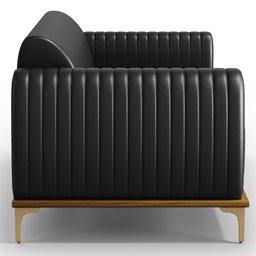 Sofá 3 Lugares para Sala de Estar Molino 180 Cm D02 Pés D'ouro Couríssimo Preto B-159 - Lyam - 5 Sofá 3 Lugares para Sala de Estar Molino 180 Cm D02 Pés D'ouro Couríssimo Preto B-159 - Lyam - 5