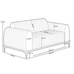 Sofá 3 Lugares para Sala de Estar Molino 180 Cm D02 Pés D'ouro Couríssimo Preto B-159 - Lyam - 7 Sofá 3 Lugares para Sala de Estar Molino 180 Cm D02 Pés D'ouro Couríssimo Preto B-159 - Lyam - 7