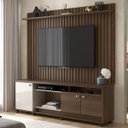 Ver imagem 1 de Rack com Painel para Tv até 75 Polegadas 3 Portas e Rodízios Dallas Imbuia/off White - Lukaliam