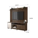 Ver imagem 3 de Rack com Painel para Tv até 75 Polegadas 3 Portas e Rodízios Dallas Imbuia/off White - Lukaliam