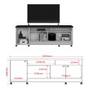 Ver mais imagens de Rack com Painel para Tv até 75 Polegadas 3 Portas e Rodízios Dallas Imbuia/off White - Lukaliam