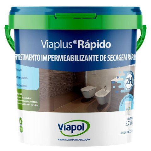 Impermeabilizante Viaplus Rápido Cinza 3,75 Kg