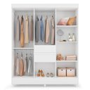 Ver imagem 3 de Guarda Roupa Casal 8 Portas e 2 Gavetas Paranaguá - Branco