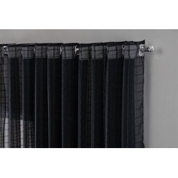 Cortina Voil Xadrez para Sala, Quarto e Cozinha 5,00 X 2,80 Preto - 2