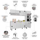 Ver imagem 3 de Armário de Cozinha com Tampo Cp02 240cm Pérola Branco Z34 - Mpozenato
