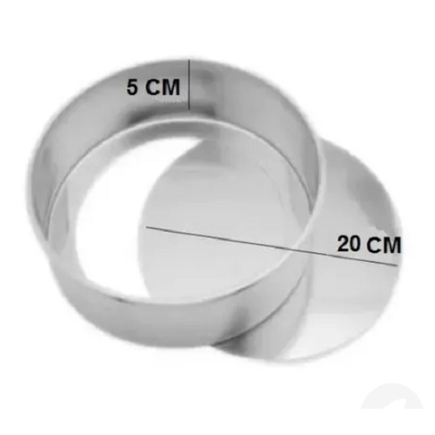 forma fundo falso removível redonda 20 x 5 cm - 2 peças