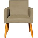 Ver imagem 5 de Kit 10 Poltronas Decorativa para Sala Nina Suede Cores Pé Palito 30cm Castanho - Nude, Suede
