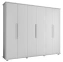 Ver imagem 1 de Guarda-roupa Casal Branco 6 Portas 4 Gavetas Canadá - Rv Móveis