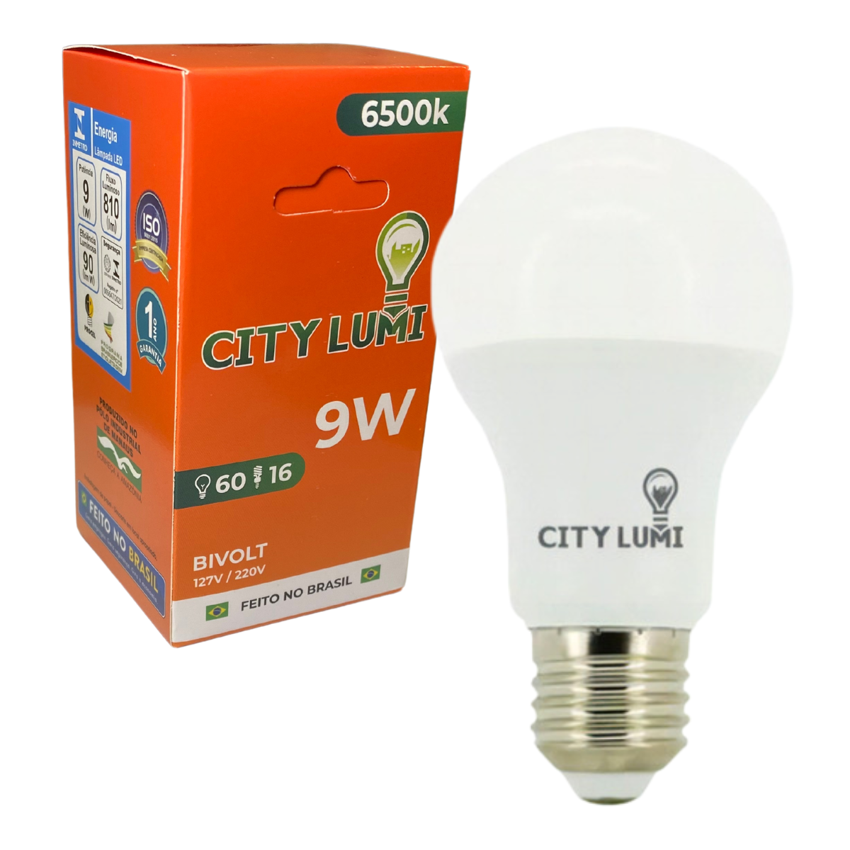 Lampada Led Bulbo City Lumi 6500k 9w