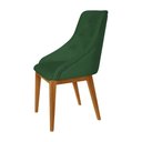 Ver imagem 4 de Kit 2 Cadeiras de Jantar Estofada Elisa Anatômica Capitonê Veludo Verde Base Madeira Maciça Mel