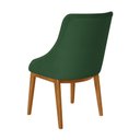 Ver imagem 5 de Kit 2 Cadeiras de Jantar Estofada Elisa Anatômica Capitonê Veludo Verde Base Madeira Maciça Mel