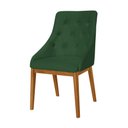Ver imagem 3 de Kit 2 Cadeiras de Jantar Estofada Elisa Anatômica Capitonê Veludo Verde Base Madeira Maciça Mel