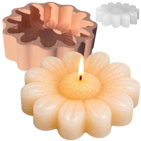 Forma para Flor Margarida em Silicone para Vela, Sabonete, Resina e Gesso
