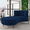 Ver imagem 2 de Sofá Chaise Longue Sala de Estar Living Lucca Esquerdo D02 Veludo Azul Marinho C-304 - Lyam Decor