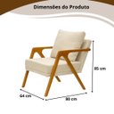 Ver imagem 2 de Conjunto 2 Poltronas Decorativa Mona Luxo Sala de Estar e Decoração:bege