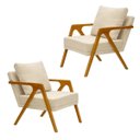 Ver imagem 3 de Conjunto 2 Poltronas Decorativa Mona Luxo Sala de Estar e Decoração:bege