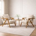 Ver imagem 1 de Conjunto 2 Poltronas Decorativa Mona Luxo Sala de Estar e Decoração:bege