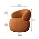 Ver imagem 6 de Poltrona Design Orgânico Moderno e Sofisticado Eloah Base Giratória Bouclé Italiano Terracota