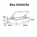 Ver imagem 5 de Box Baú Solteirão Blindado na Chapa de Madeira - Corino Bege (96x203x42)