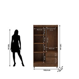 Guarda Roupa Pequeno Ideal 4 Portas e 2 Gavetas para Quarto de Hospedes - 7