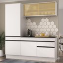 Ver imagem 2 de Armário de Cozinha Compacta 3 Peças com Rodapé Mp2179 Made Multimóveis Branco/preto