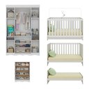Ver imagem 5 de Quarto de Bebê Completo com Berço Americano 3 em 1 Realeza Multimóveis Mp4587 Branco/off White