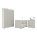 Ver imagem 2 de Quarto de Bebê Completo com Berço Americano 3 em 1 Realeza Multimóveis Mp4587 Branco/off White