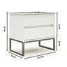 Mesa de Cabeceira Eva Estilo Industrial 60cm Off White/dourado - 4