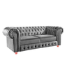 Namoradeira Chesterfield Bourbon 3 Lugares Via Encanto Veludo Cinza Claro - 1
