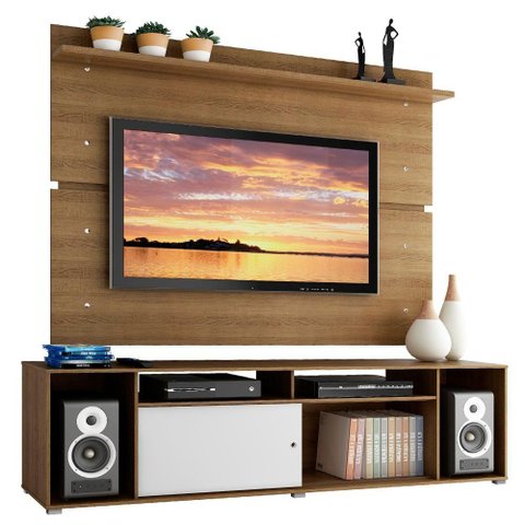 Rack e Painel para TV até 65" Cancun Rustic/Branco Madesa