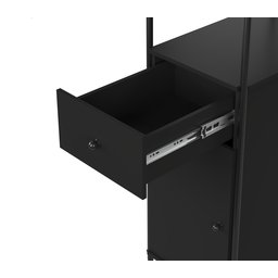 Estante com Porta Gaveta Criare Estilo Industrial Prateleiras Multiuso Escritório Alta Cor Preto - 6